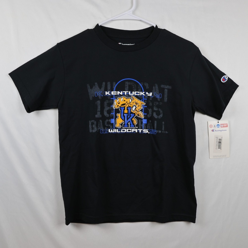 Kentucky Wildcats Shirt Youth Medium Black NCAA Basketball Team Tee‎ Champion